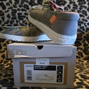 Hey Dude Wendy Sox Flats - Multicolor and Gray